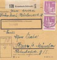 BiZone Paketkarte 1948 : Krumbach Nach Haar München - Storia Postale