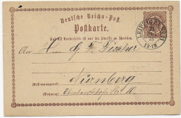 Ganzsache Leipzig 1873 Nach Nürnberg, Oben Einschnitt - Lettres & Documents