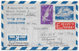 Express Aerogramme, Air Mail, Lilienglum Nach Weiden, 1951, Hirsch/Deere - Altri & Non Classificati