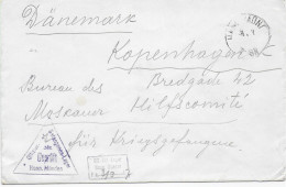 Kgf/PoW: Dänemark Kopenhagen An Moskauer Hilfskomité, Zensur Hann. Münden 1917 - Other & Unclassified