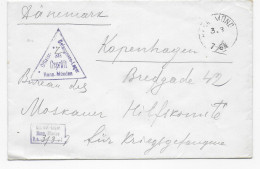 Kgf/PoW: 1917 Dänemark Kopenhagen An Moskauer Hilfskomité, Zensur Hann. Münden - Feldpost (franchigia Postale)