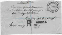 Brief Aus Vrede 1923 Nach Berlin, Entschädgungsamt Kriegsschäden, Einschreiben - Altri & Non Classificati