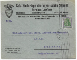 Saline/Salz München 1922, Ortsbrief - Briefe U. Dokumente