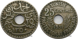 Tunisie - Protectorat Français - Ahmed I Bey - 25 Centimes 1931-AH1350 - TTB/XF45 - Mon5930 - Tunesië