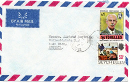 77474 - Seychellen - 1976 - 1Rp Unabhaengigkeit MiF A LpBf VICTORIA -> Oesterreich - Seychelles (1976-...)