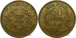 Tunisie - Protectorat Français - Ahmed I Bey - 50 Centimes 1933-AH1352 - TTB+/AU50 - Mon5939 - Tunesië