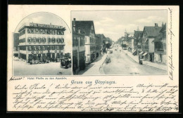 AK Göppingen, Hotel Pfeifle Zu Den Aposteln, Strassenpartie  - Göppingen