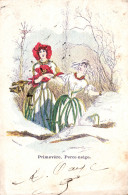 Illustration De Granville - Fleur Humanisée: Le Perce-neige Et La Primevère - Carte Dos Simple De 1901 - Otros & Sin Clasificación