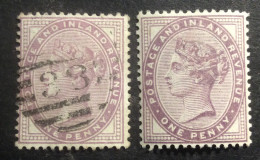 GB69 Victoria 1 P Violet YT 72 (14 Perles) Obl. 73 (16 Perles) Neuf * - Nuevos