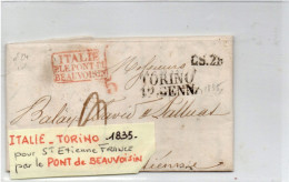 LETTRE D ITALIE TORINO - ...-1850 Préphilatélie