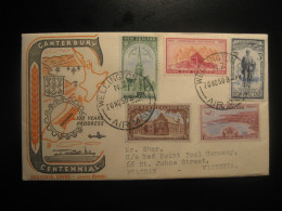 WELLINGTON 1950 To Prahran Australia Yv 308/12 Cathedral University Timaru ... Canterbury Centennial Cover NEW ZEALAND - Other & Unclassified