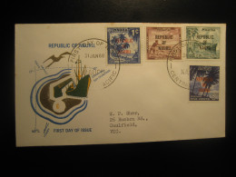 CENTRAL PACIFIC 1968 To Caulfield Australia Phosphate Geology Mineral Minerals FDC Cancel Cover NAURU - Minéraux