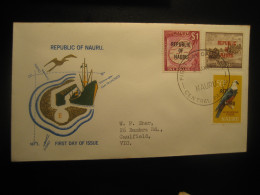 CENTRAL PACIFIC 1968 To Caulfield Australia Yv 81/2 2 Final Values Micronesian Pigeon Dove Island Geography FDC NAURU - Columbiformes