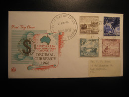 CENTRAL PACIFIC 1966 To Australia Coral Pinnacles Palm Palms Phosphate Mineral Fishing Geology FDC Cancel Cover NAURU - Altri & Non Classificati