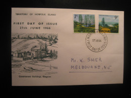 1966 Headstone Bridge Cemetery Road Government Buildings Architecture FDC Cancel Cover NORFOLK ISLAND - Ponti