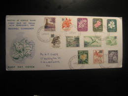 1966 Bloody Bridge Salt House Architecture Yvert 62/73 (Yvert 2008 Cat. Value Used Set: 22,50 Eur) FDC NORFOLK ISLAND - Puentes