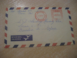 CUZCO 1965 To Barcelona Spain Meter Mail Cancel Cover PERU - Pérou