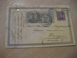 ANTWERPEN ANVERS 1921 To Tanger Maroc Morocco Cancel Damaged Postal Stationery Card BELGIUM - Storia Postale