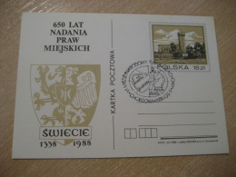 CHORZOW 1989 Chess Echecs Ajedrez Cancel Postal Stationery Card POLAND - Schach