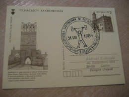 WOLOMIN 1984 Weightlifting Halterophilie Cancel Postal Stationery Card POLAND - Gewichtheffen