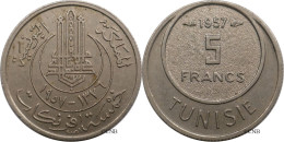 Tunisie - Protectorat Français - Lamine Bey - 5 Francs 1957-AH1376 - TTB+/AU50 - Mon6249 - Tunesië