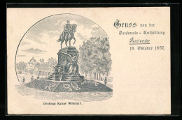 Künstler-AK Karlsruhe, Enthüllung Des Denkmals Kaiser-Wilhelm I. 1897  - Karlsruhe