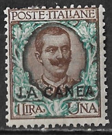 CRETE 1906 Italian Office : Italian Stamps With Overprint LA CANEA 1 Lira Brown / Green Vl. 12 MH - Creta