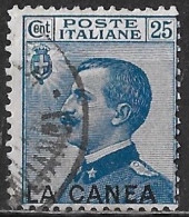 CRETE 1907-12 Italian Office : Italian Stamp 25 Cent Blue With Overprint LA CANEA Vl. 17 - Creta