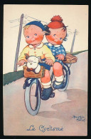 CPA 9 X 14 Illustrateur BEATRICE MALLET  "Le Cyclisme" Couple Vélo Bicyclette Tandem Chien - Mallet, B.