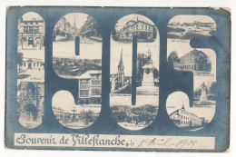 CPA 9 X 14 Année 1905 Souvenir De VILLEFRANCHE Sur SAÖNE Rhône 15 Vues Dont L'Hôtel De Ville, L'hôpital, L'Eglise, - Villefranche-sur-Saone