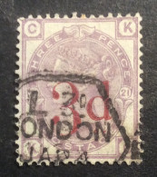 GB70 Victoria 3 D Sur 3 P Violet YT 74 Couronne Oblitéré - Usati