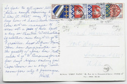 FRANCE BLASON 10C TROYES +30C PARIS X2+5C   CARTE AVION PARIS 14.4.1965  POUR USA AU TARIF - 1941-66 Wappen