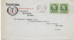 Cover Habana 1938 To New York, Chemical Company - Other & Unclassified