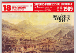 Calendrier Grand Format 1989 Des SAPEURS POMPIERS De Grenoble Isère - Groot Formaat: 1981-90