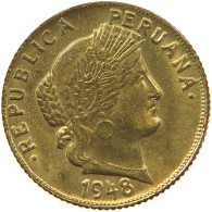 PERU 10 CENTAVOS 1948 AUNC #t030 0129 - Perú