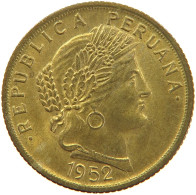 PERU 10 CENTAVOS 1952 UNC #t030 0123 - Perú