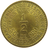 PERU 1/2 SOL 1950 UNC #t030 0073 - Pérou