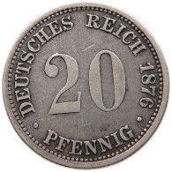 KAISERREICH 20 PFENNIG 1876 J #t029 0283 - 20 Pfennig