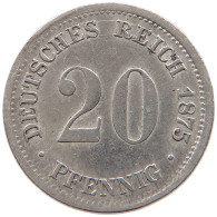 KAISERREICH 20 PFENNIG 1875 F #t029 0275 - 20 Pfennig