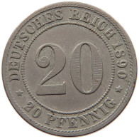 KAISERREICH 20 PFENNIG 1890 F #t029 0305 - 20 Pfennig