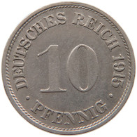 KAISERREICH 10 PFENNIG 1915 G DOPPELSCHLAG 5 #t029 0315 - 10 Pfennig