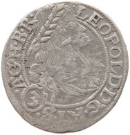 HAUS HABSBURG 3 KREUZER 1668 BRESLAU LEOPOLD I. (1657-1705) #t031 0081 - Oesterreich