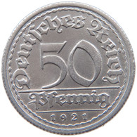 GERMANY WEIMAR 50 PFENNIG 1921 G #t030 0291 - 50 Renten- & 50 Reichspfennig