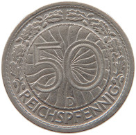 GERMANY WEIMAR 50 REICHSPFENNIG 1931 D #t030 0267 - 50 Rentenpfennig & 50 Reichspfennig