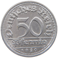GERMANY WEIMAR 50 PFENNIG 1920 D #t030 0289 - 50 Rentenpfennig & 50 Reichspfennig