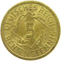 GERMANY WEIMAR 5 RENTENPFENNIG 1924 E #t030 0371 - 5 Renten- & 5 Reichspfennig