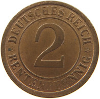 GERMANY WEIMAR 2 RENTENPFENNIG 1924 A #t030 0351 - 2 Rentenpfennig & 2 Reichspfennig