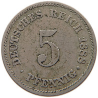 GERMANY EMPIRE 5 PFENNIG 1888 A #t030 0277 - 5 Pfennig