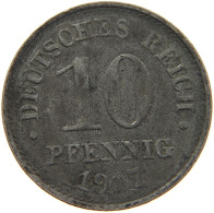 GERMANY EMPIRE 10 PFENNIG 1917 A EISEN #t030 0331 - 10 Pfennig