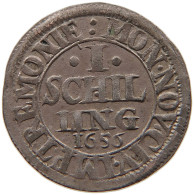 GERMAN STATES SCHILLING 1656 DORTMUND #t030 0401 - Groschen & Andere Kleinmünzen